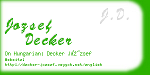 jozsef decker business card